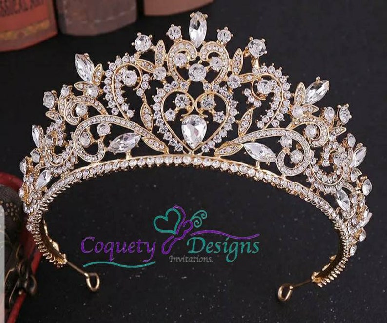 Beautiful Gold Crown for Quinceañera Sweet Sixteen Beauty - Etsy