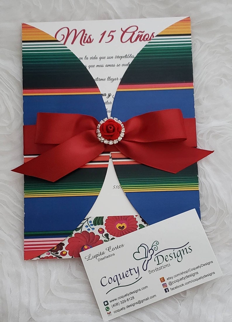 Mexican Theme Invitation Quinceañeras Weddings Birthdays Etsy
