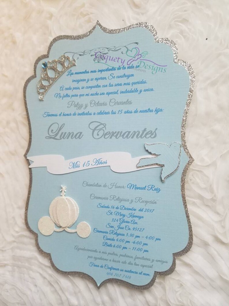 Cinderella Invitation/quinceañeras/sweet16/birthdays Etsy