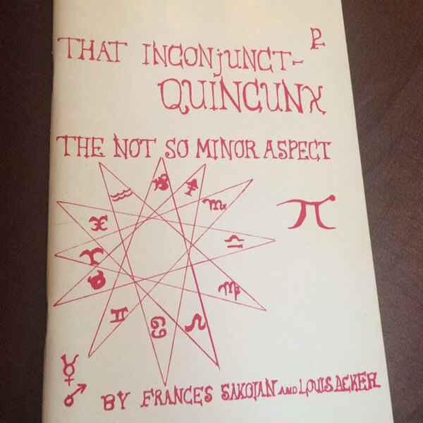 Astrological Aspect Theory - That Inconjunct Quincunx: Vintage Astrology book - esoteric gift