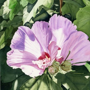 Rose of Sharon Watercolor Print, Cottagecore Art Print, Flower Print, Floral Watercolor Print, Floral Art Print, Art for Home Decor