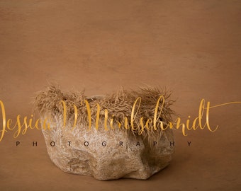 NEWBORN DIGITAL BACKDROP: Brown Fur On Rock