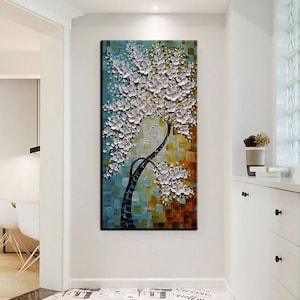 3D Floral Oil Painting on Canvas: Handmade Abstract Flower Art