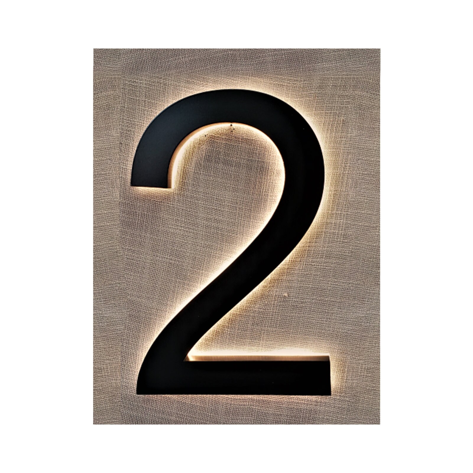 8" Prima Decorative Modern Backlit LED House Numbers, Prima 0 to 9