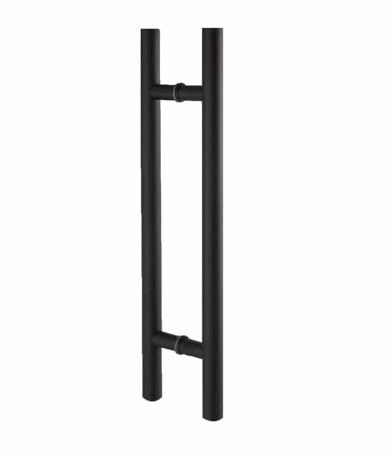 Stainless Steel Round H Type Door Pulls 72 Ladder Back To Handles Wooden And Glass Both Sides Matte Black