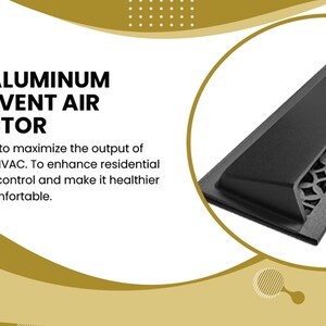 PRIMA Floor Vent Deflector - 8x14 Inch Cast Aluminum Air Diverter, Black Powder Coated (No Vent Cover Included) - View #8