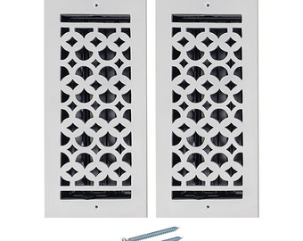 Prima Decorative VR-109 Bodenregister Aus Aluminiumguss – 7,6 X 25,4 Cm, Schwarz Matt, Mit Luftdämpfer