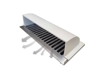 Prima Decorative Floor Vent Air Deflector / Diverter 4″x14″ – Dome Design Heavy Duty Cast Aluminum White