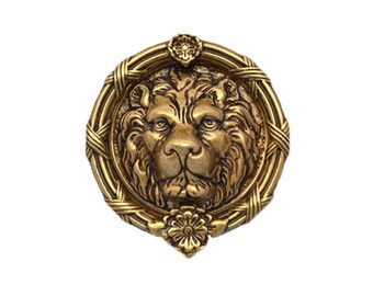 Door Knocker Lions Head 4 Antique Brass Etsy