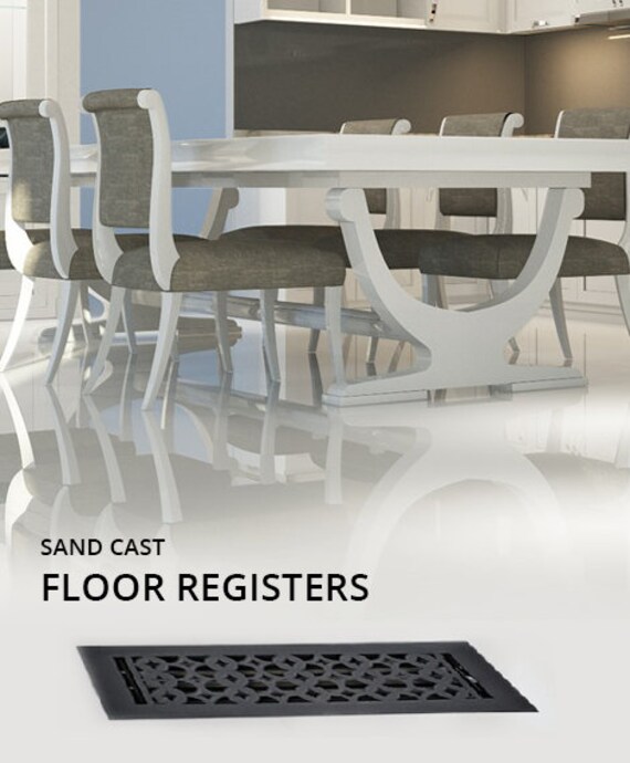 Floor Register 4 X10 Cast Aluminum Re Paint Able Handcrafted Durable Floor Grate With Metal Damper Sand Cast Black Brown White