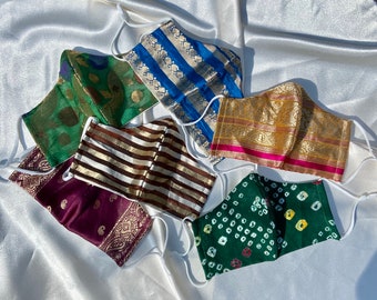 Indian Sari/Saree Fabric Face Mask- VISIT Etsy Shop to purchase masks! (this is just a promotion post, do not buy this listing)