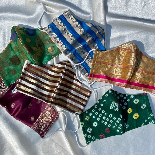 Indian Sari/Saree Fabric Face Mask- VISIT Etsy Shop to purchase masks! (this is just a promotion post, do not buy this listing)