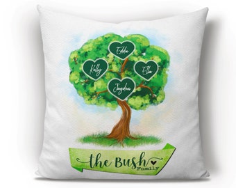 Family Tree Cushion, Personalise Family Tree Cushion, Unique Christmas Gift