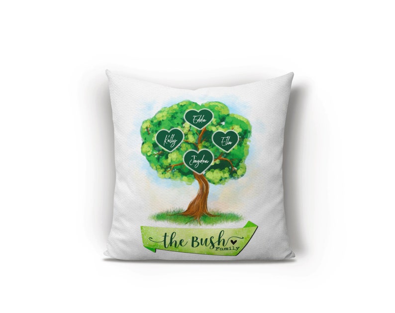 Family Tree Cushion, Personalise Family Tree Cushion, Unique Christmas Gift image 1