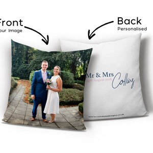 Personalised Wedding Gift, Mr and Mrs Gift, Personalised Photo Cushion, Personalised Wedding Gift