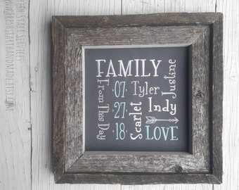 Rustic Wall Art- Anniversary Gift - Rustic Wedding Gift -  Gift for her- Farmhouse Decor - Wedding Gift - Family Sign - Blended Family Gift