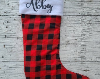Calza scozzese di bufalo - Calza di Natale - Calza scozzese di bufalo - Calza personalizzata - Calza rustica - Calza personalizzata