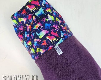 Asciugamano con cappuccio delle mucche - Telo mare personalizzato - Asciugamani per bambini - Asciugamano con cappuccio personalizzato - Asciugamano con cappuccio per ragazzi - Asciugamano arcobaleno - Regali per bambini