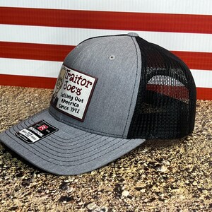 Traitor J’s Trucker Hat UV Printed Premium Leatherette FULL Color Patch on Richardson 112 Trucker Hat. - F5 Custom Designs