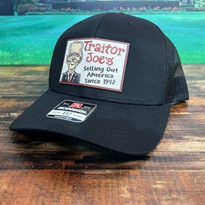 Traitor J’s Trucker Hat UV Printed Premium Leatherette FULL Color Patch on Richardson 112 Trucker Hat. - F5 Custom Designs