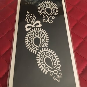 1 pc Reusable Henna Temporary Tattoo Stencil Sticker DYI#S221