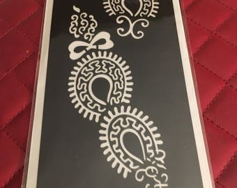 1 pc Reusable Henna Temporary Tattoo Stencil Sticker DYI#S221