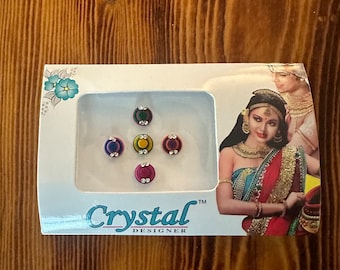 1 Pack Multi Color Velvet Back Diamond Crystal Indian Bindi Temporary Forehead Tattoo Sticker #201