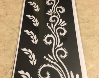 1 PC India Henna Temporary Tattoo Stencils For Hand Arm Legs Feet  Decal #S210