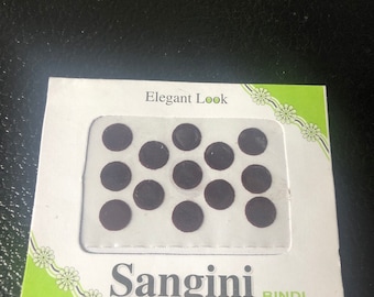 1 Pack of Dark Brown Indian Bindi Temporary Forehead Tattoo Sticker #118. Hobo Bindi
