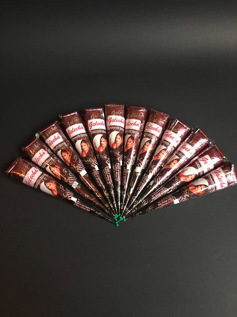 12 Cônes De Henné Golecha Dark Brown | Sans PPD | Expédition 24h | Prix Grossiste 🇨🇵