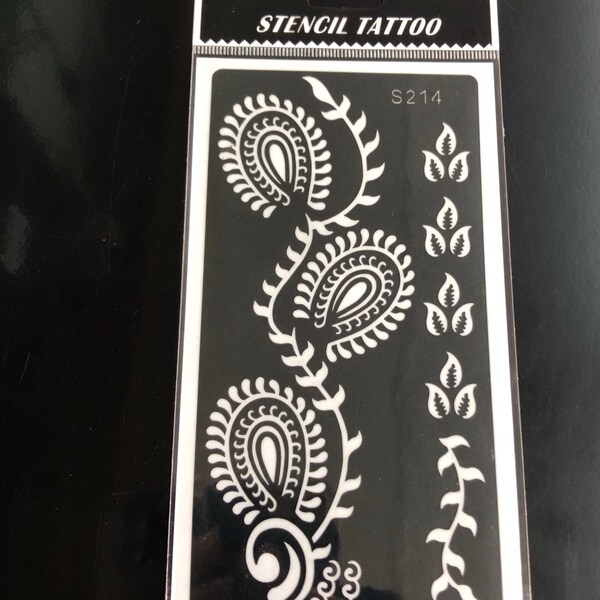 Henna Stencil Tattoo DYI Henna Temporary Tattoo Sticker Decal #S214