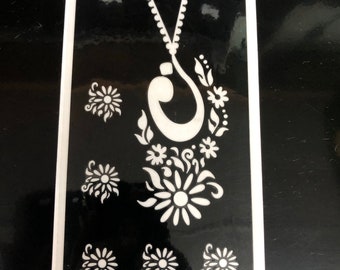 1 pc Reusable Henna Tattoo Stencil DYI Temporary Tattoo Stencil Sticker #S239