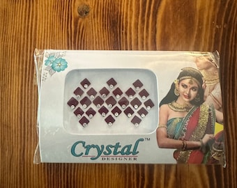 1 Pack Maroon Color Diamond Crystal Indian Bindi Temporary Forehead Tattoo Sticker Face Jewel #203
