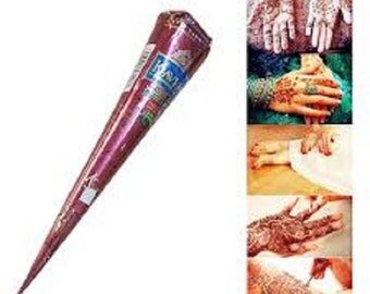 1 X Natural Kaveri Brown Henna Cone Temporary Tattoo Body Art Ink!!