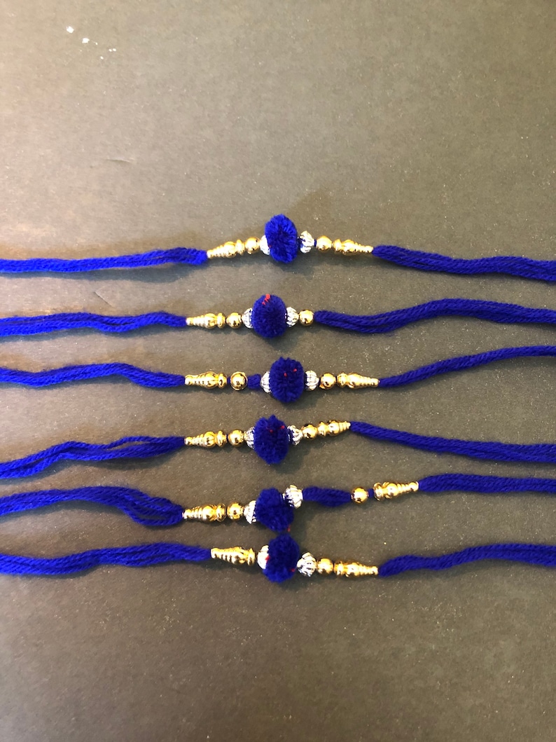 6 Pcs Blue Rakhi Rakshabandhan Indian Traditional Rakhi - Etsy