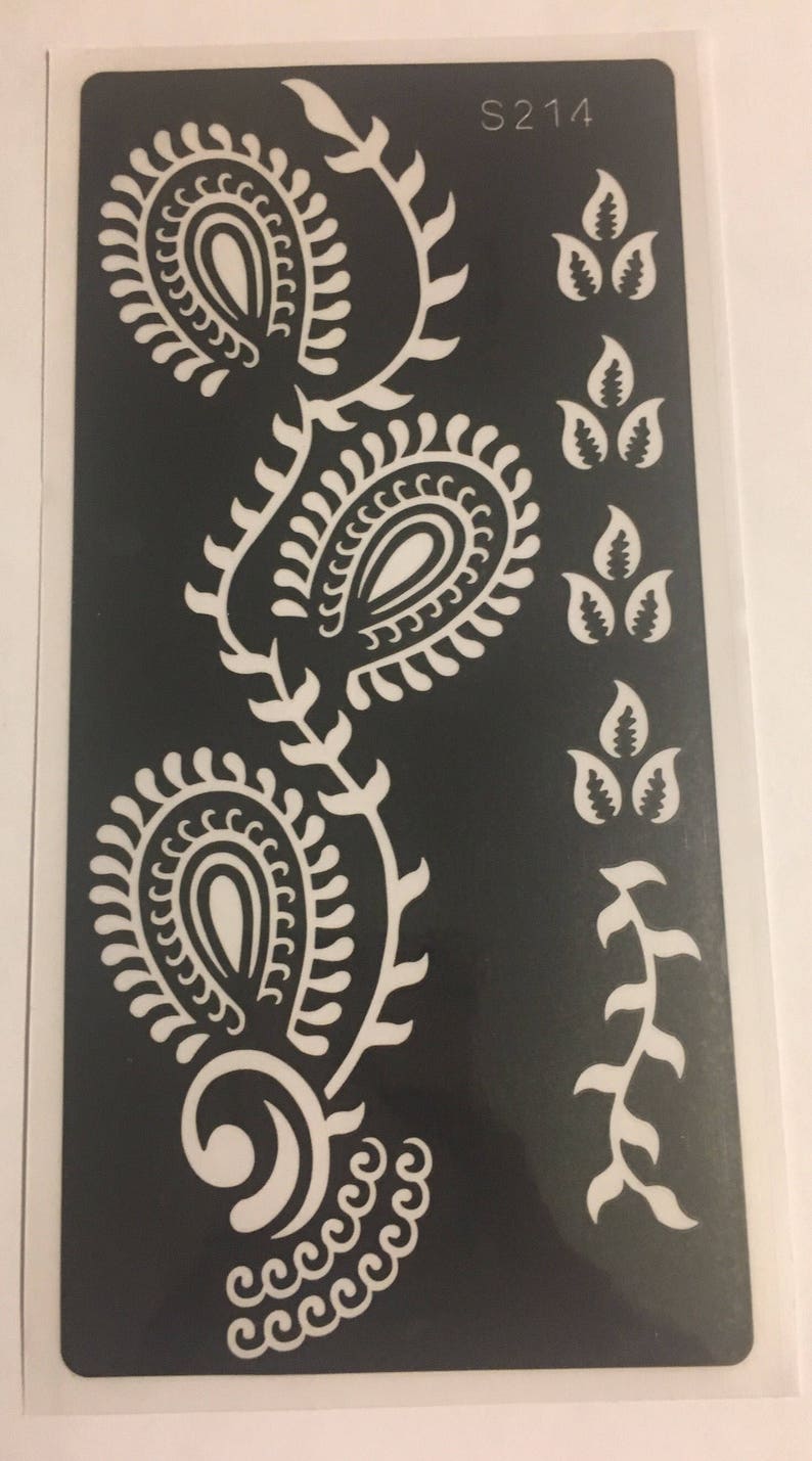 1 Reusable Henna Tattoo Stencil Temporary Tattoo Henna Stencil Etsy