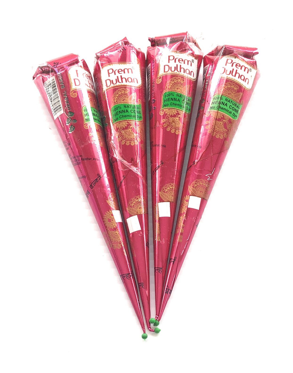 4 X Natural Prem Dulhan Brown Henna Cones Temporary Tattoo