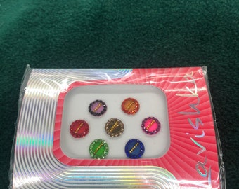 1 Pack Multi Color Crystal Bridal Indian Bindi Wedding Temporary Self Adhesive Forehead Tattoo Sticker Bindi Third Eye Bindi Boho Bindi