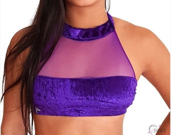 Velvet top for Pole dance / Pole Fitness / Pole sport / Pole wear / Exotic / Competition / Custom dance / pole dance clothing / Polewear