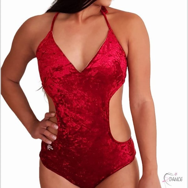 Leotard de velours pour costume de pole dance / Corps de port de pôle / Pole fitness / Pole dance exotique / Costume de danse personnalisé / Velours Leotard