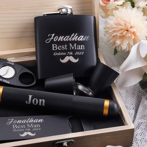 Best man proposal, personalized groomsmen gifts, custom cigar cutter tube, wedding gifts for groomsman