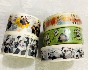 Full Roll Clearance Sale 4 rolls of limited edition Washi tape masking tapes bundle hello panda