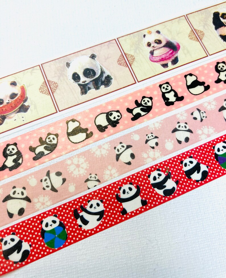 Full Roll Clearance Sale 4 rolls of limited edition Washi tape masking tapes bundle hello panda