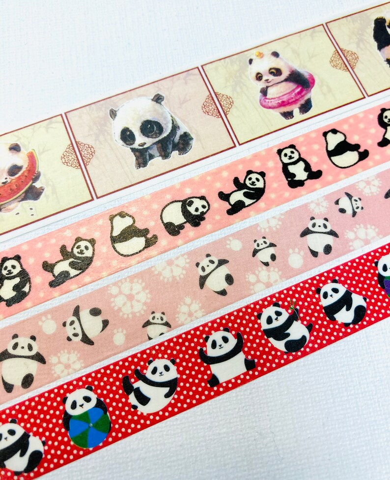 Full Roll Clearance Sale 4 rolls of limited edition Washi tape masking tapes bundle hello panda