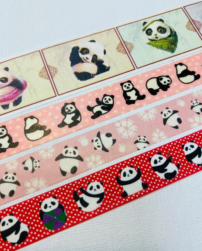 Full Roll Clearance Sale 4 rolls of limited edition Washi tape masking tapes bundle hello panda