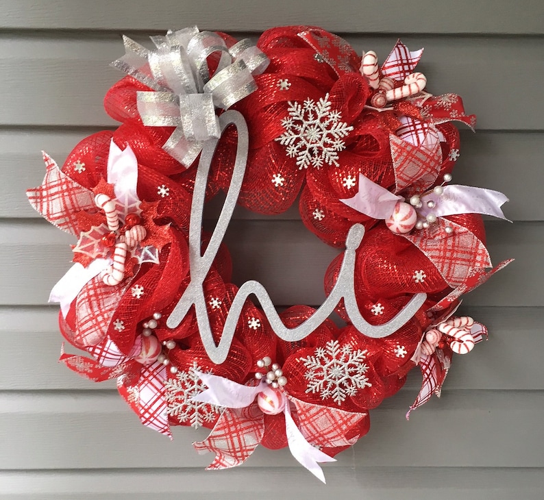 Christmas Wreaths Front Door Xmas Wreath Modern Christmas Etsy