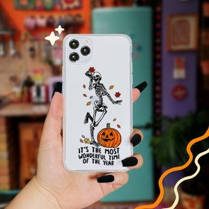 Spooky Halloween Skeleton Phone Case | Autumn iPhone Case | Fall iPhone 13 Pro Case | Halloween iPhone 12, Samsung Case