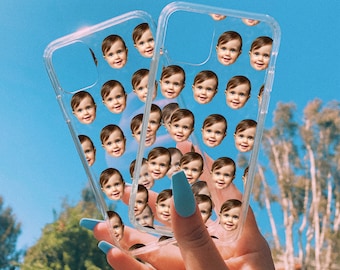 CLEAR Personalized Baby Photo Phone Case | Custom Baby Face Pattern iPhone Case | iPhone 13 | iPhone 11 | iPhone 12 |iPhone XR