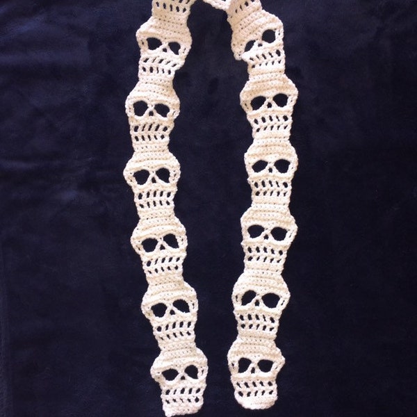 Crocheted skull scarf