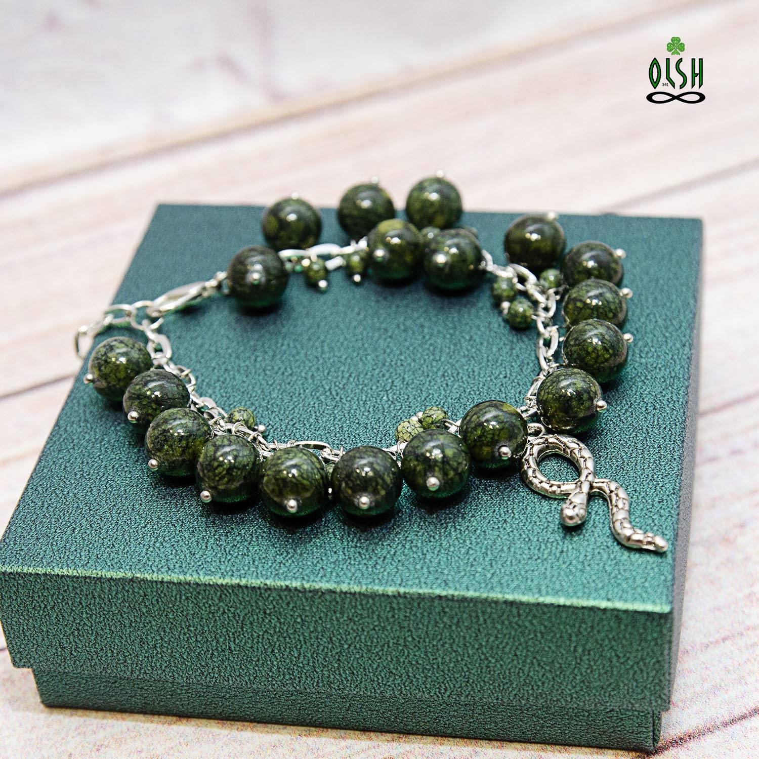 Serpentine bracelet gemstone bracelet serpentine jewelry Etsy